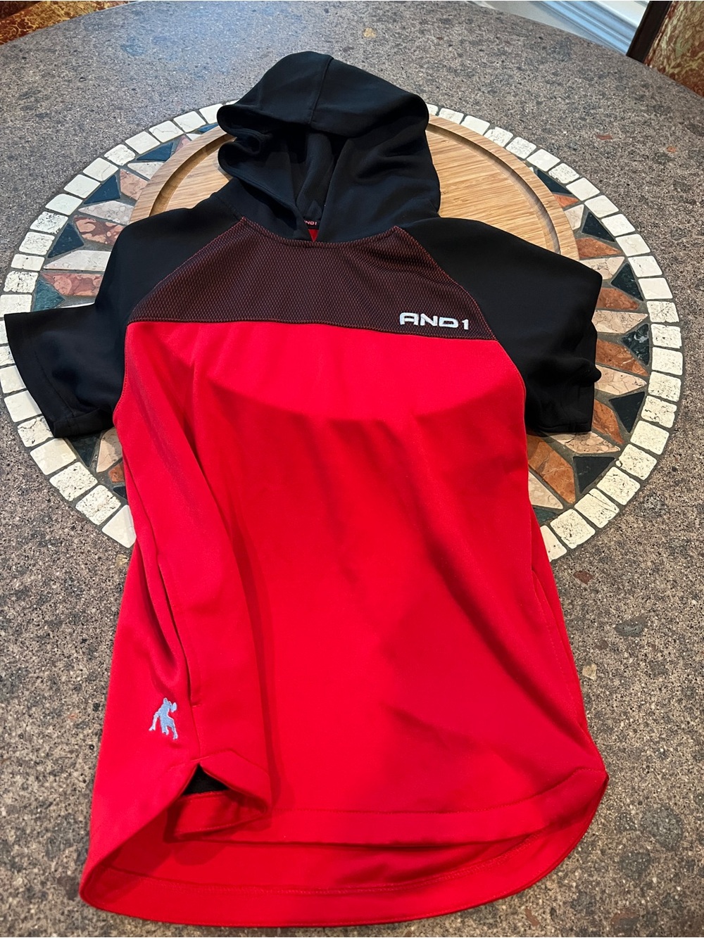 AndI Red & Black Hooded Athletic shirt + Nike Dri Fit Tee M - Picture 7 of 11